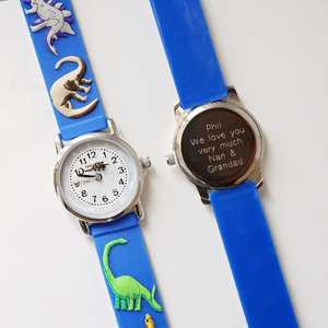 Engraved Kids 3D Dinosaur Watch - Blue - Lantern Space