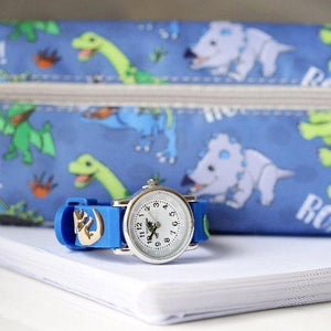 Engraved Kids 3D Dinosaur Watch - Blue - Lantern Space