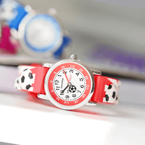 Engraved Kids 3D Football Watch - Red - Lantern Space