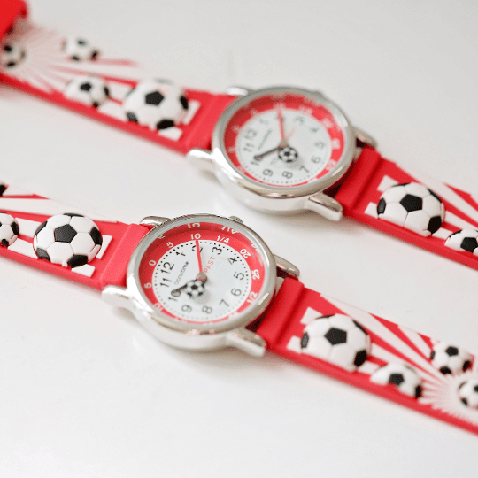 Engraved Kids 3D Football Watch - Red - Lantern Space