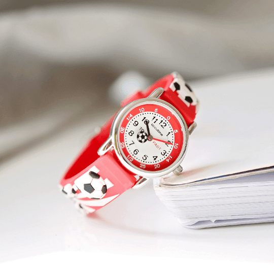 Engraved Kids 3D Football Watch - Red - Lantern Space