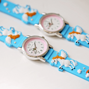 Engraved Kids 3D Unicorn Watch - Light Blue - Lantern Space