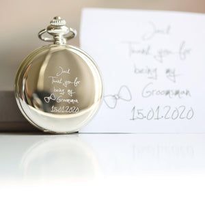 Handwriting Engraved Roman Skeleton Pocket Watch - Lantern Space