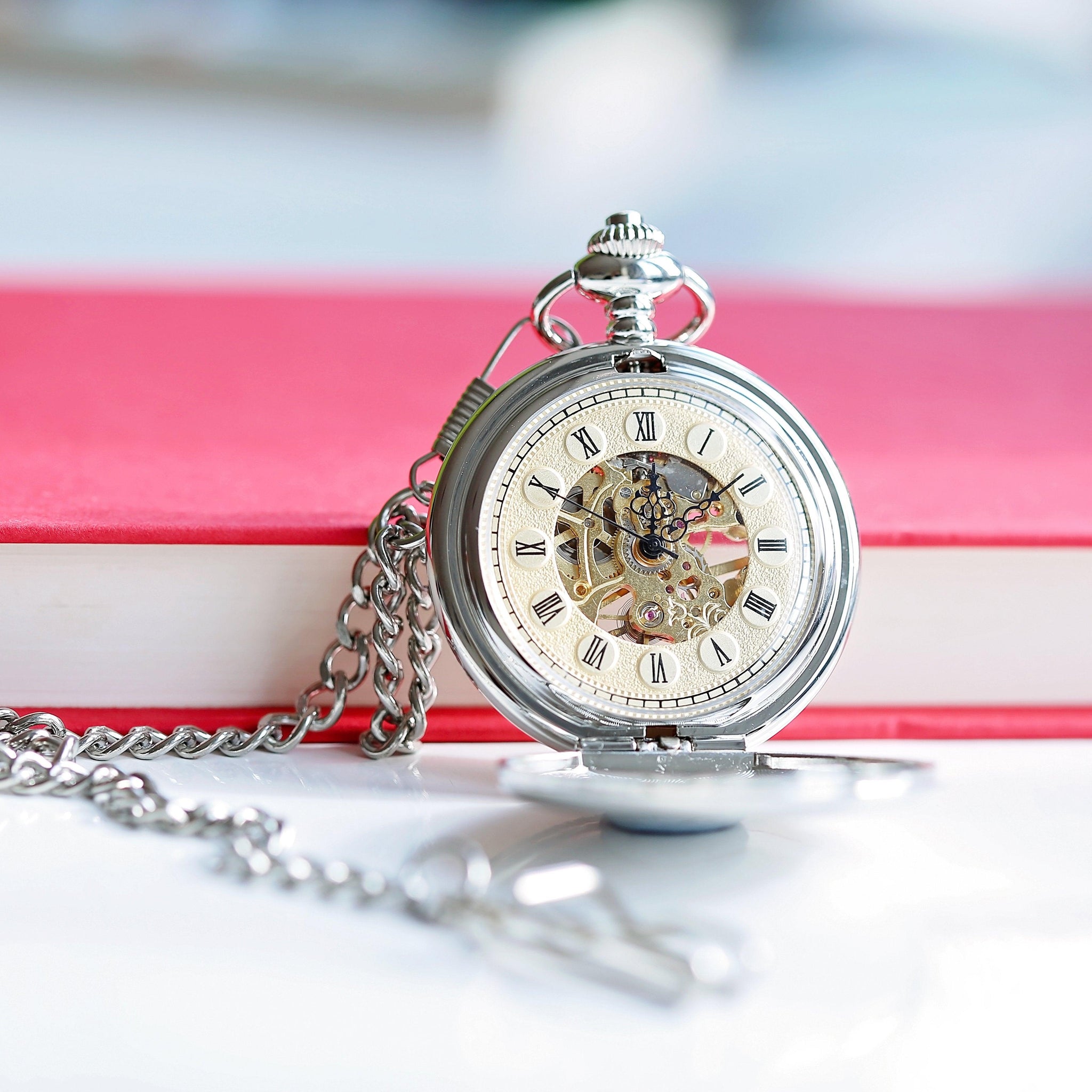 Personalised Roman Skeleton Pocket Watch - Lantern Space