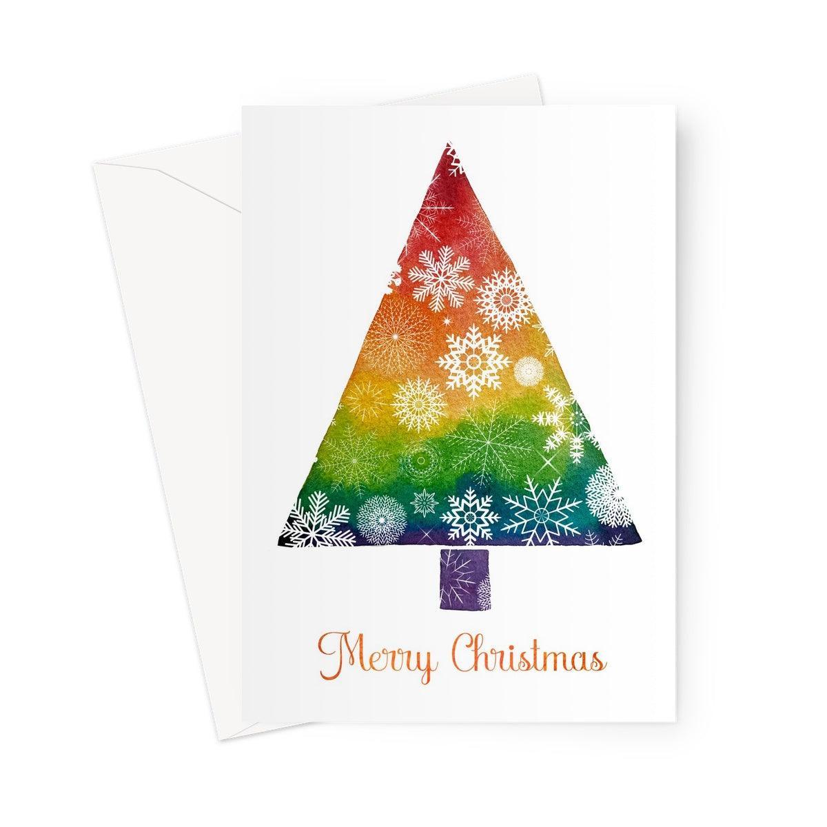 Rainbow Christmas Tree, Christmas Greeting Card - Lantern Space