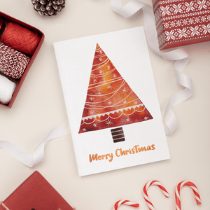 Red Christmas Tree Greeting Card - Lantern Space