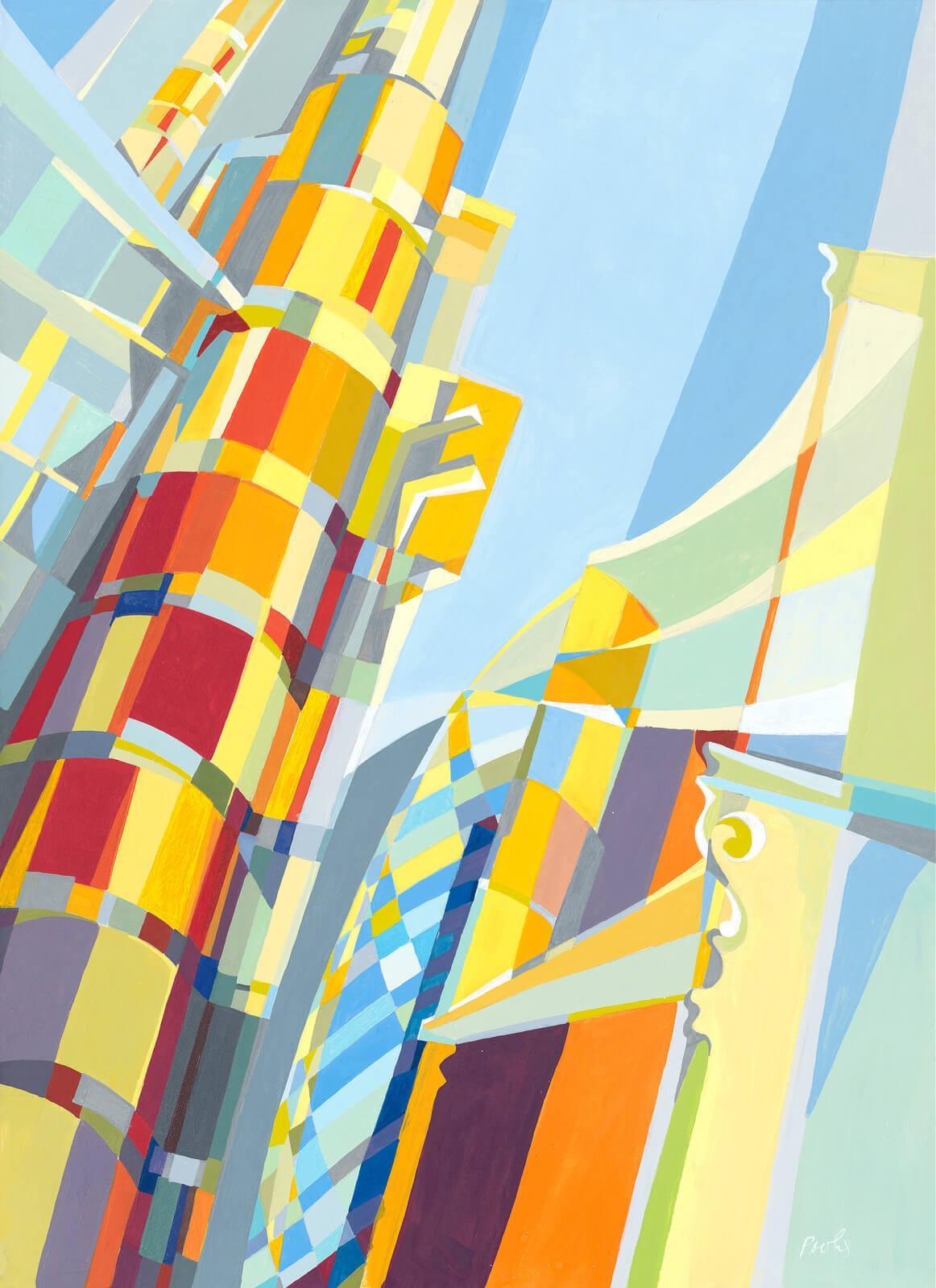 The Lloyds Building, On a Sunny Day, Art Print by Paola Minekov - Lantern Space